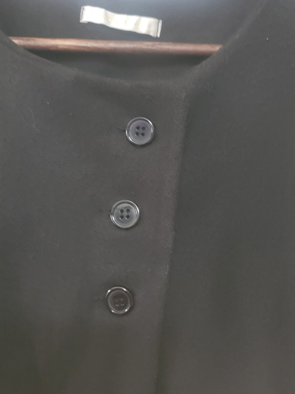 Black Three-Button A-Line Cape Jacket - Picture 4 of 7